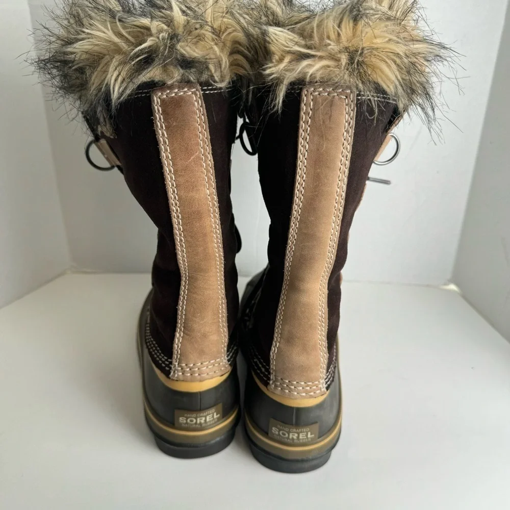 Sorel Women’s Joan Of Artic Brown Lace Up Lined Faux Fur Snow Winter Boots